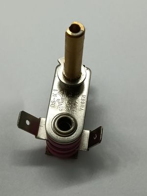 Termostato bimetálico ajustable con un rango de temperatura de 50 a 250 °C y 100 ciclos de resistencia